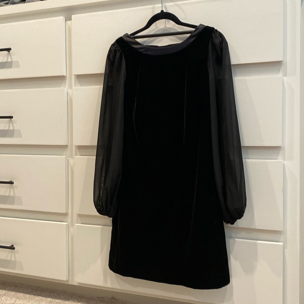 White House Black Market Black Velvet Knee-length Cocktail Dress